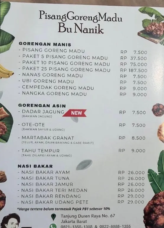 Menu Pisang Goreng Madu Bu Nanik