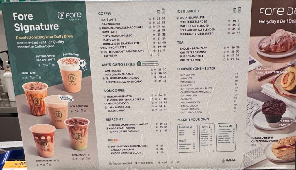 menu kopi fore terbaru